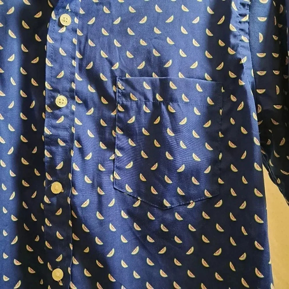 Men's IZOD WATERMELON BUTTON DOWN MED PREPPY BEACH SUMMER FESTIVAL GRAPHIC PRINT - Picture 2 of 6